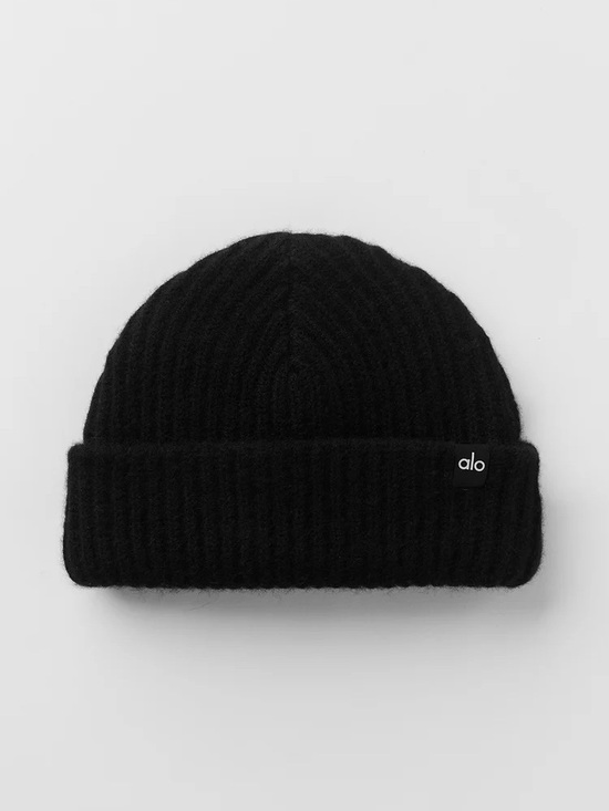 ALO Yoga Other - ALO Yoga Black Ribbed Fold Cuff Beanie